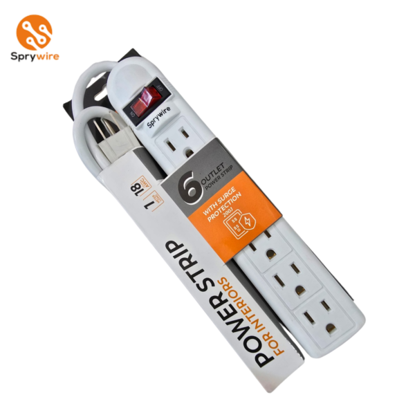 Regleta Sprywire de 6 Tomas / Protección Sobretensión / 110V - Imagen 2