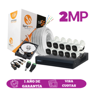 Kit de 10 Cámaras 2MP HD DAHUA Sin Audio