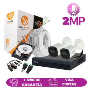 Kit de 2 Cámaras 2MP HD DAHUA Con Audio