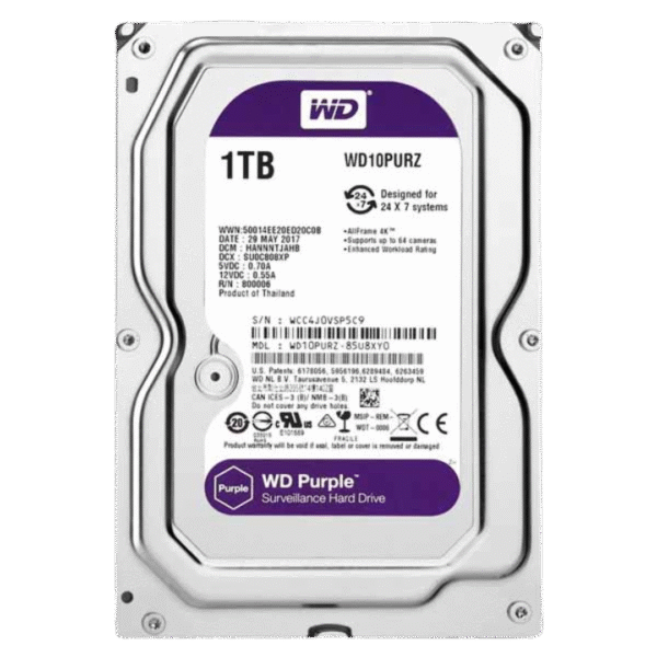 Disco Duro 1TB SATA 3.5 WD PURPLE