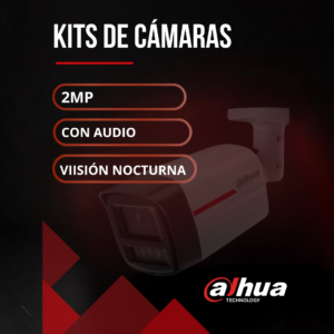 Kit de Cámaras 2MP Visión Nocturna Con Audio