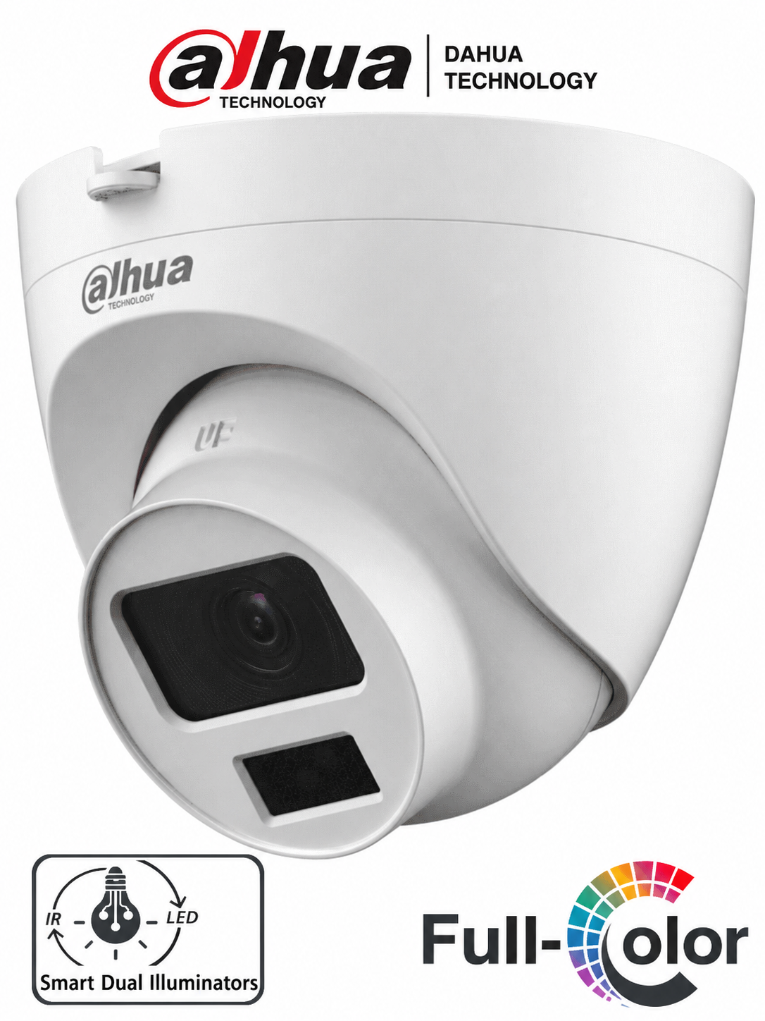 Domo HDCVI 2MP 25 Mts Smart Dual Light IR con microfono IP67 super adapt DH-HAC-HDW1200CLQN-IL-A