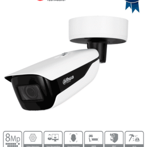 Camara IP WizMind tipo bala IR de 8 MP ePoE con LED IR de 120 m